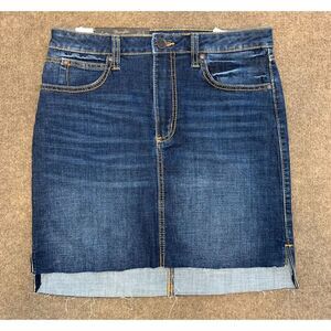 Wrangler Skirt Womens 9 Retro Mae Mid Rise Stretch Jean Cowtown Asymmetrical Hem